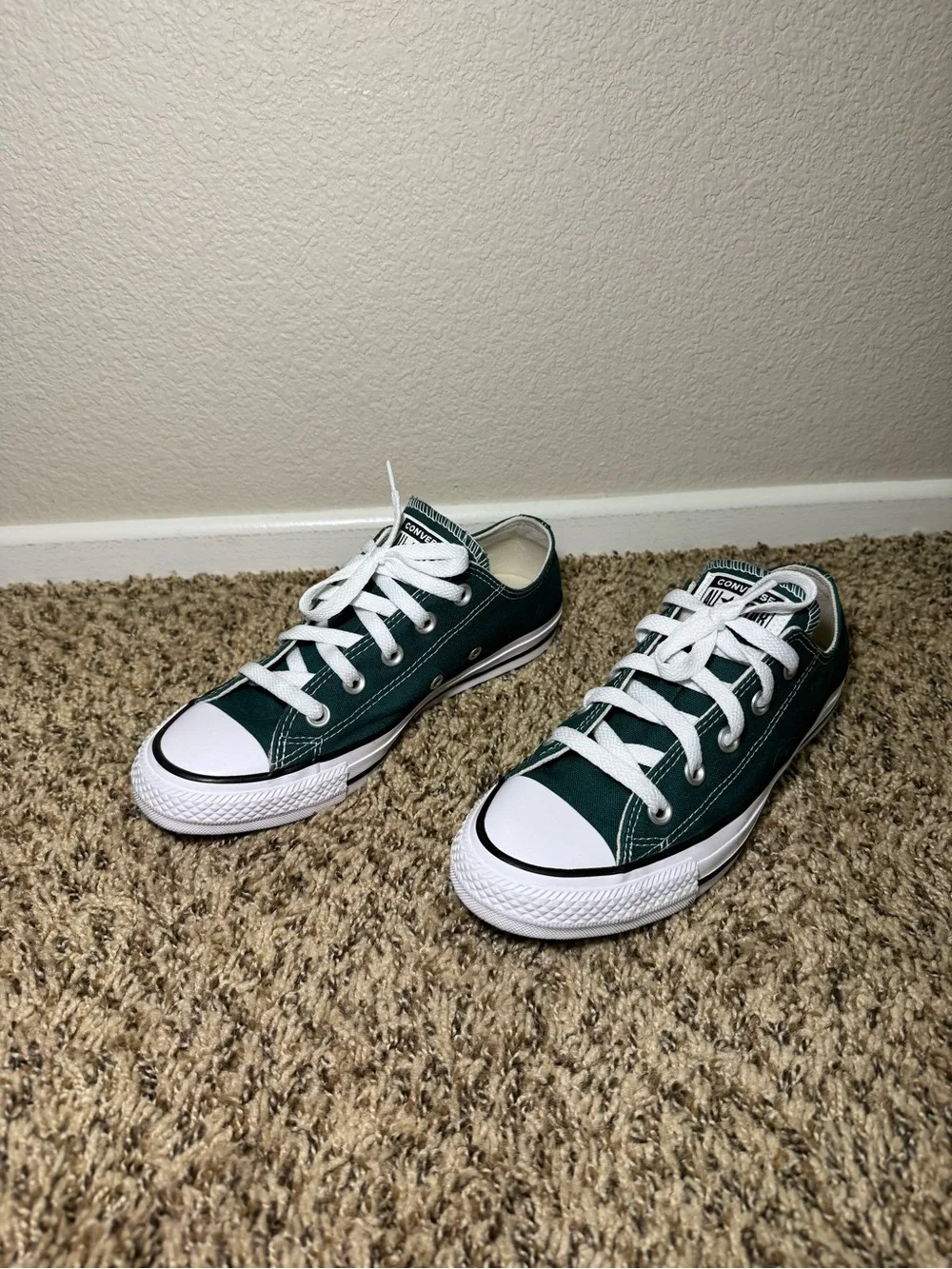 Converse Womens Dark Green Low Top Sneakers - Picture 2 of 9